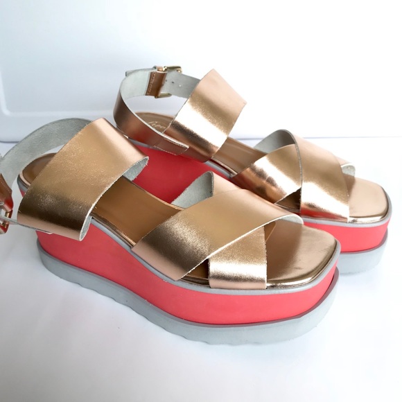 Free People Kate Wedge Sandal Rose size 9 - Picture 3 of 8